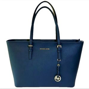 Michael Kors navy blue tote bag